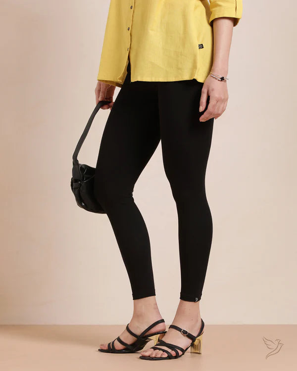 Cotton Ankle Legging - Carbon Black