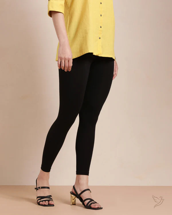 Cotton Ankle Legging - Carbon Black