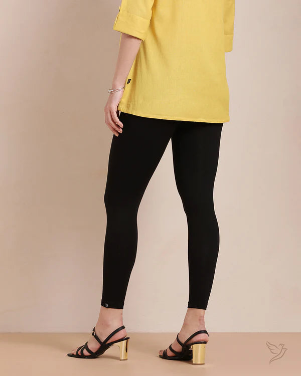 Cotton Ankle Legging - Carbon Black